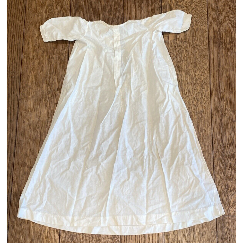 Vtg Girl Ivory Cotton Petticoat Nightgown Christening Slip Prairie 28" Long (G)